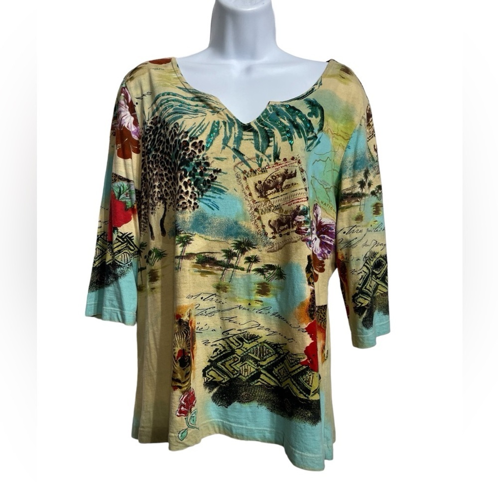 EUC Christopher & Banks pullover blouse size XL